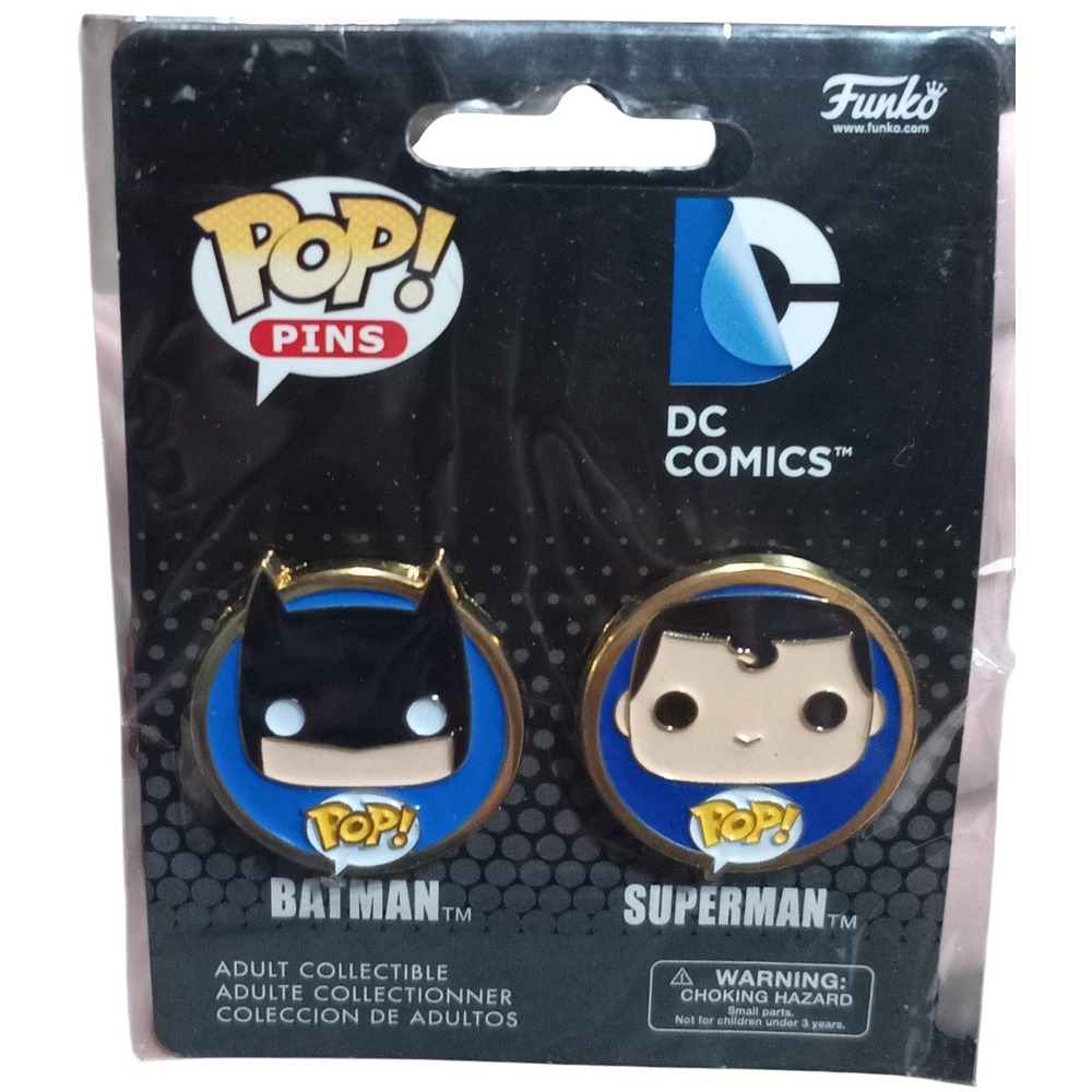 Funko Pop! Pins DC Comics Batman And Superman Collectible Enamel Pins - DT
